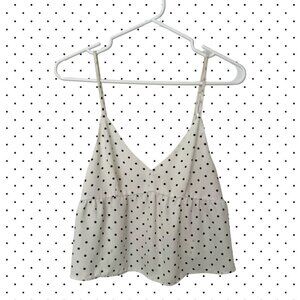 Dynamite White Polka Dot Cami Babydoll Tank Top XS
